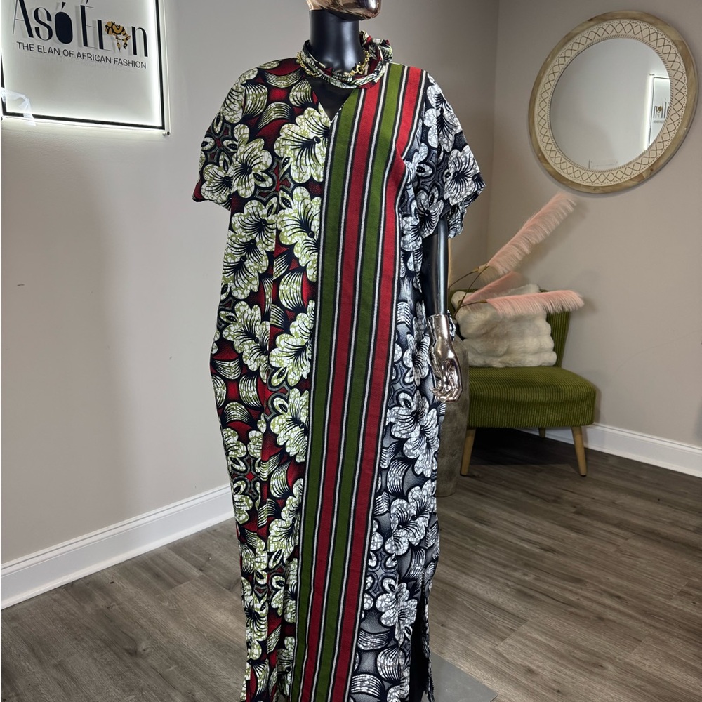 Shalewa Ankara & Aṣọ Oke Boubou | Luxury African Kaftan Dress | Free Size S–3XL